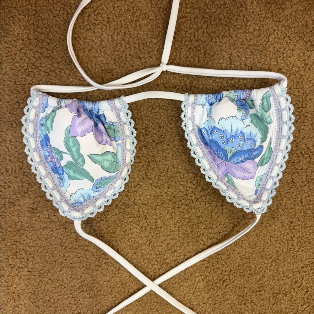 Hollister Crochet-Style Mixed Triangle Bikini Top
